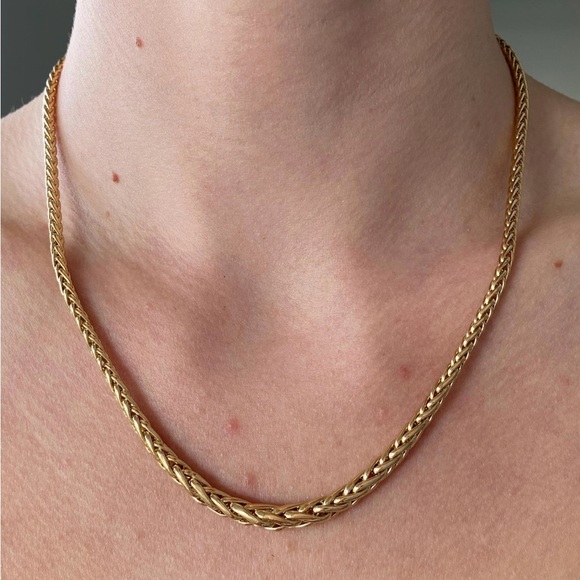Elegant 14K Graduated Wheat Necklace - Picture 4 of 8
